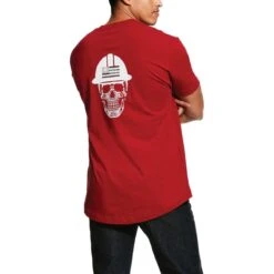 Ariat Rebar Shirt: Men's 10030302 Rio Red Rebar Cotton Strong Roughneck Graphic T-Shirt -Wrangler Shop s20 mns work gaglione 10030302 back
