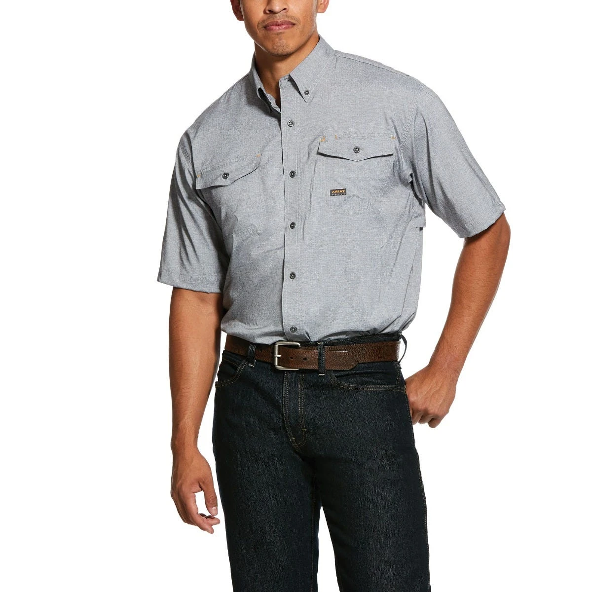 Ariat Rebar Shirts: Men's 10031024 Charcoal VentTEK DuraStretch Tough Work Shirt 3 Ariat Rebar Shirts: Men's 10031024 Charcoal VentTEK DuraStretch Tough Work Shirt