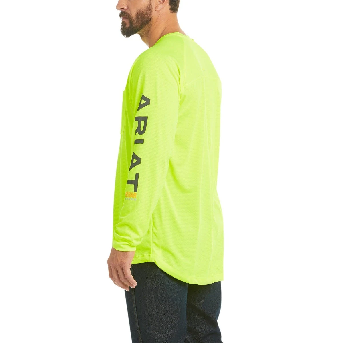 Ariat Rebar Shirts: Men's 10031031 Neon Lime HeatFighter Long Sleeve T-Shirt 4 Ariat Rebar Shirts: Men's 10031031 Neon Lime HeatFighter Long Sleeve T-Shirt - Image 2
