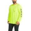 Ariat Rebar Shirts: Men's 10031031 Neon Lime HeatFighter Long Sleeve T-Shirt 2 Ariat Rebar Shirts: Men's 10031031 Neon Lime HeatFighter Long Sleeve T-Shirt -Wrangler Shop s21 mns work 10031031 front