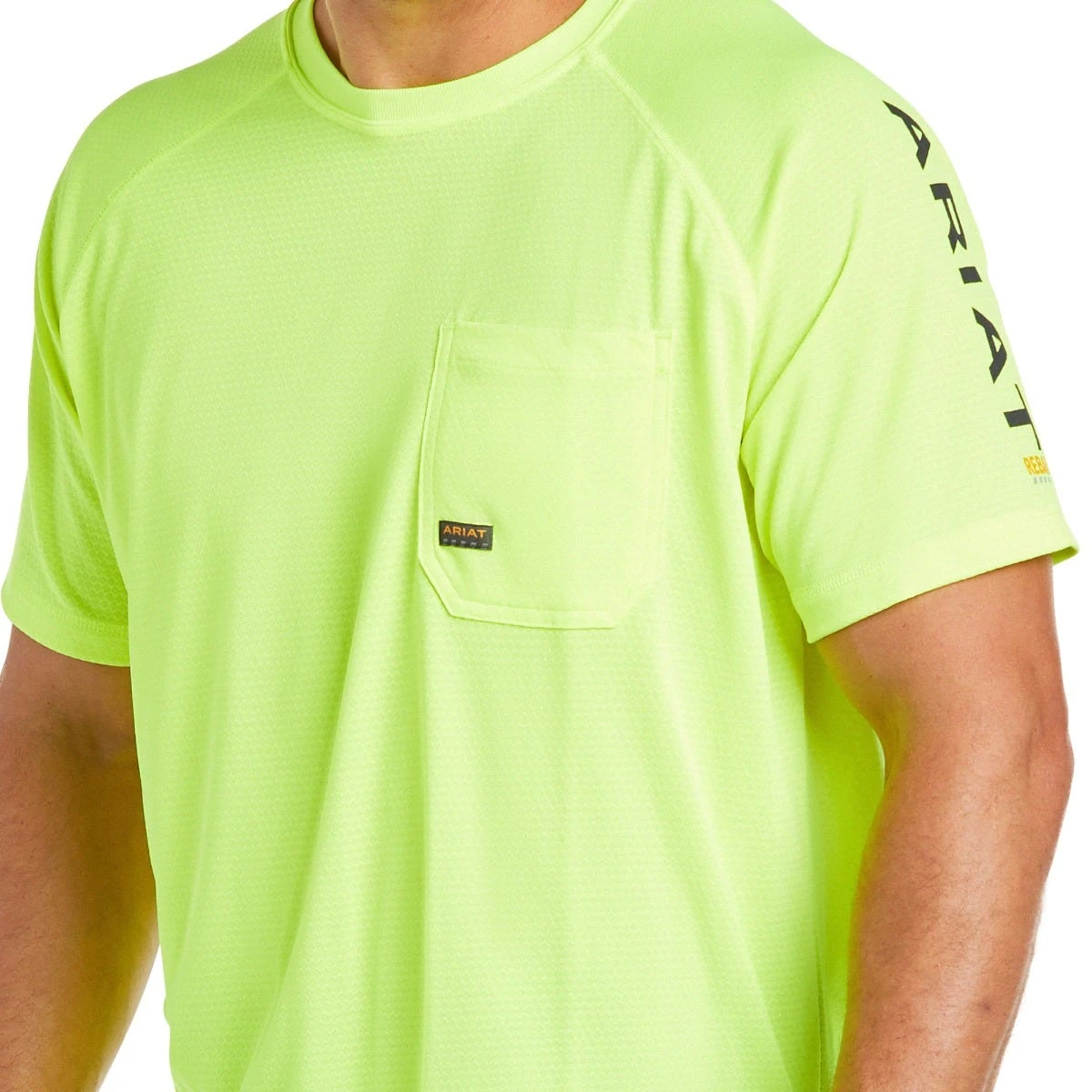 Ariat Rebar Shirts: Men's 10031037 Neon Lime Heat Fighter T-Shirt 6 Ariat Rebar Shirts: Men's 10031037 Neon Lime Heat Fighter T-Shirt - Image 4