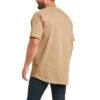 Ariat Rebar Shirt: Men's 10035008 Khaki Rebar Cotton Strong T-Shirt -Wrangler Shop s21 mns work 10035008 back