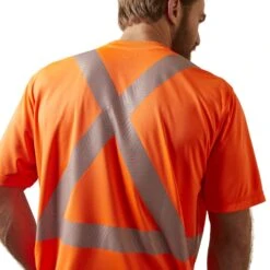 Ariat Rebar Workwear: Men's 10039195 Hi-Vis Orange ANSI T-Shirt -Wrangler Shop s22 mns work 10039195 back