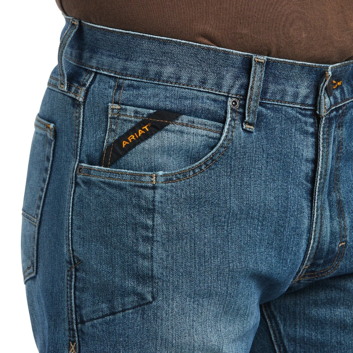 Ariat Rebar Jeans: Men's 10039288 Edgewood Rebar M5 Basic Stackable Straight Leg Jeans 5 Ariat Rebar Jeans: Men's 10039288 Edgewood Rebar M5 Basic Stackable Straight Leg Jeans - Image 3