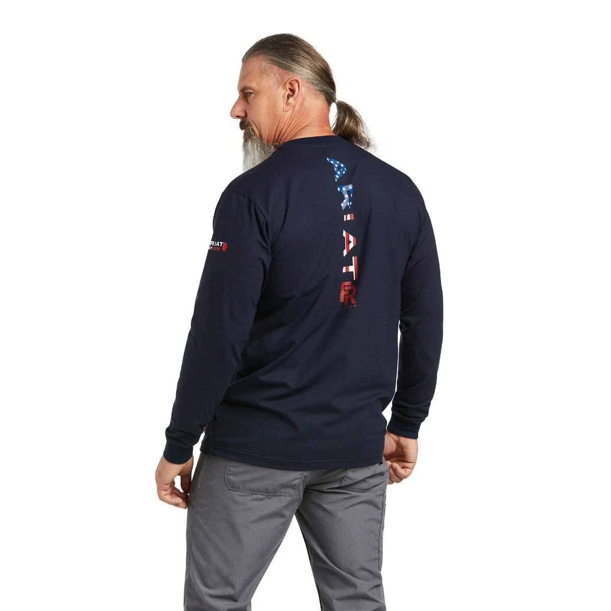 Ariat Shirts: Men's 10039294 Navy USA FR Stretch Logo T-Shirt 4 Ariat Shirts: Men's 10039294 Navy USA FR Stretch Logo T-Shirt - Image 2