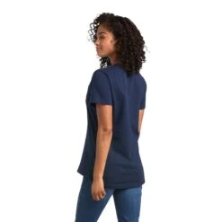 Ariat Rebar Shirts: Women's 10039484 Navy Eclipse Cotton Strong T-Shirt -Wrangler Shop s22 wms work 10039484 back