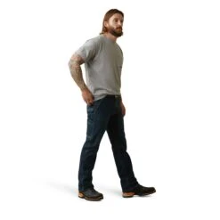 Ariat Rebar Shirts: Men's 10043324 Heather Grey Rebar Workman Reflective Flag T-Shirt -Wrangler Shop s23 mns work 10043324 full