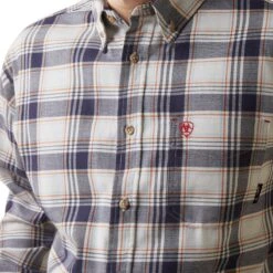 Ariat Shirts: Men's 10043743 Navy White Plaid FR Chiseled Button Down Long Sleeve Work Shirt 8 Ariat Shirts: Men's 10043743 Navy White Plaid FR Chiseled Button Down Long Sleeve Work Shirt -Wrangler Shop s23 mns work 10043743 detail01
