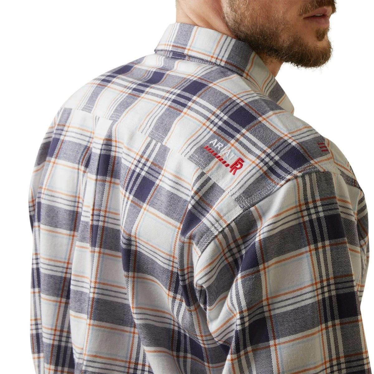 Ariat Shirts: Men's 10043743 Navy White Plaid FR Chiseled Button Down Long Sleeve Work Shirt 6 Ariat Shirts: Men's 10043743 Navy White Plaid FR Chiseled Button Down Long Sleeve Work Shirt - Image 4
