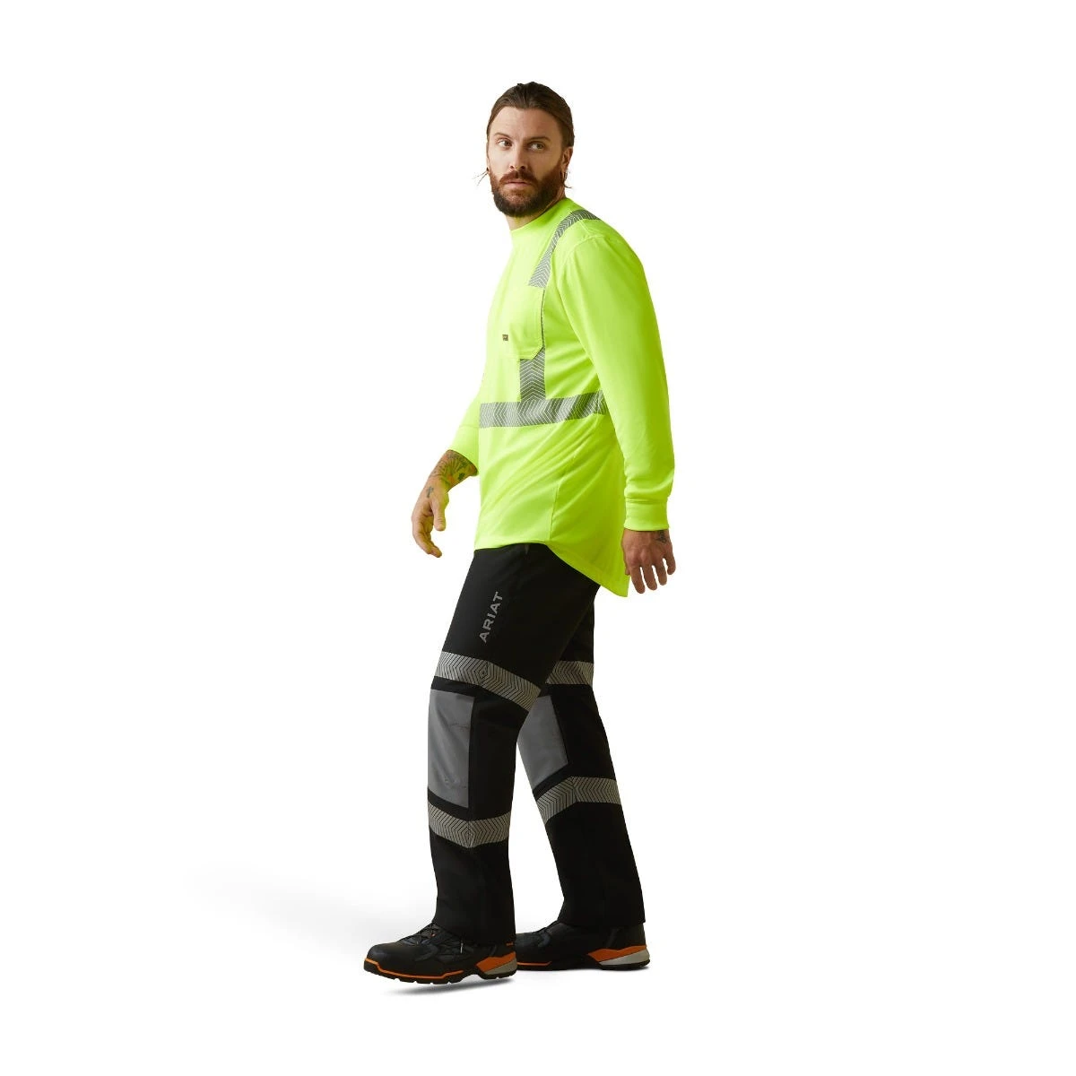 Ariat Rebar Workwear: Men's 10043823 Hi-Vis Bright Yellow ANSI Long Sleeve T-Shirt 4 Ariat Rebar Workwear: Men's 10043823 Hi-Vis Bright Yellow ANSI Long Sleeve T-Shirt - Image 2