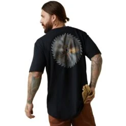 Ariat Rebar Shirts: Men's 10043833 Black Rebar Workman Buzz Saw Graphic T-Shirt 9 Ariat Rebar Shirts: Men's 10043833 Black Rebar Workman Buzz Saw Graphic T-Shirt -Wrangler Shop s23 mns work 10043833 back