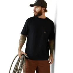 Ariat Rebar Shirts: Men's 10043833 Black Rebar Workman Buzz Saw Graphic T-Shirt