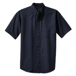 Port Authority Shirts: Men's Classic Navy S500T CNV Short Sleeve Twill Shirt -Wrangler Shop s500t classicnavy front fs06