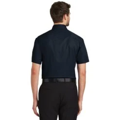 Port Authority Shirts: Men's Classic Navy S500T CNV Short Sleeve Twill Shirt -Wrangler Shop s500t classicnavy model back 082018