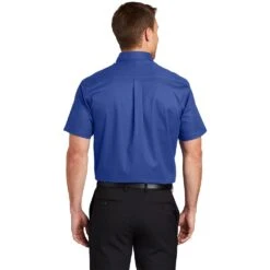 Port Authority Shirts: Men's Royal Blue Short Sleeve Shirt S508 RYL -Wrangler Shop s508 royalclassicnavy model back