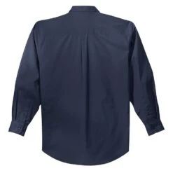 Port Authority Shirts: Men's Navy S608 NVY Easy Care Woven Shirt -Wrangler Shop s608 navy flat back