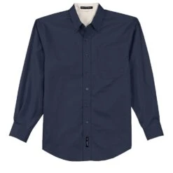Port Authority Shirts: Men's Navy S608 NVY Easy Care Woven Shirt -Wrangler Shop s608 navy flat front