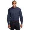Port Authority Shirts: Men's Navy S608 NVY Easy Care Woven Shirt -Wrangler Shop s608 navy model front 072014