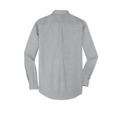 Port Authority Shirt: Men's S639 CHR Charcoal Plaid Pattern Easy Care Shirt -Wrangler Shop s639 charcoal flat back