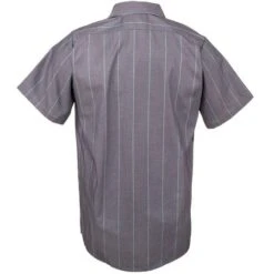 Red Kap Shirts: Men's SP24 CR Grey Stripe Uniform Work Shirt -Wrangler Shop sp24ch2 redkapb 01