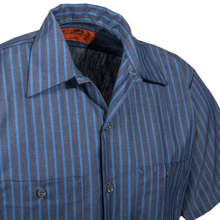 Red Kap Shirts: Men's SP24 EX Industrial Blue Striped Work Shirt 3 Red Kap Shirts: Men's SP24 EX Industrial Blue Striped Work Shirt
