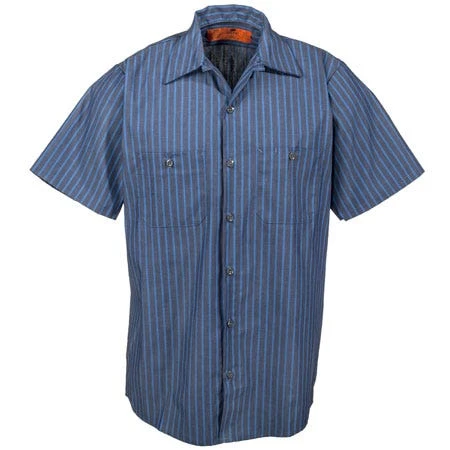 Red Kap Shirts: Men's SP24 EX Industrial Blue Striped Work Shirt 4 Red Kap Shirts: Men's SP24 EX Industrial Blue Striped Work Shirt - Image 2