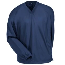 Sport-Tek Shirts: Men's JST72 TNV True Navy Blue V Neck Raglan Wind Shirt -Wrangler Shop sport tek jst72nv f 01