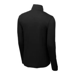 Sport-Tek Pullover: Men's ST407BLK Black Triad Solid PosiCharge Tri-Blend Wicking 1/4-Zip Pullover -Wrangler Shop st407 blacktriadsolid form back