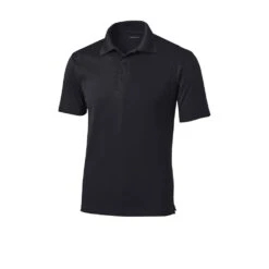 Sport-Tek Shirts: Men's ST650 BLK Black Moisture-Wicking Micropique Polo Shirt 11 Sport-Tek Shirts: Men's ST650 BLK Black Moisture-Wicking Micropique Polo Shirt -Wrangler Shop st650 black form front