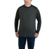 Wolverine Shirt: Men's W1206570 031 Onyx Heather Brower Long Sleeve Tee Shirt -Wrangler Shop w1206570 031 1