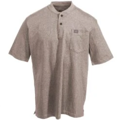Wrangler Riggs Shirts: Men's Oatmeal Heather 3W760 OH Short Sleeve Henley Shirt -Wrangler Shop wrangler 3w760oh f 01