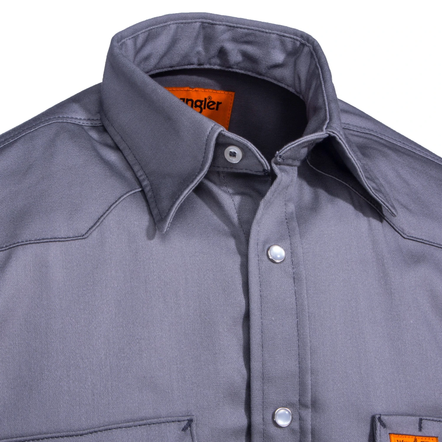 Wrangler Shirts: Men's Charcoal FR127CH Flame Resistant Western Work Shirt 4 Wrangler Shirts: Men's Charcoal FR127CH Flame Resistant Western Work Shirt - Image 2